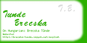 tunde brecska business card